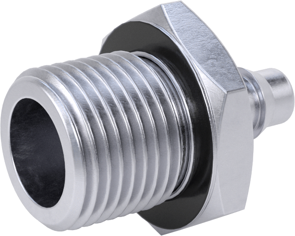 Pirinç Düşük Basınçlı Dikenli Boru Bağlantısı, Nikel Kaplı, Adaptör, 8 mm boru iç çapı x 1/2 BSPP erkek