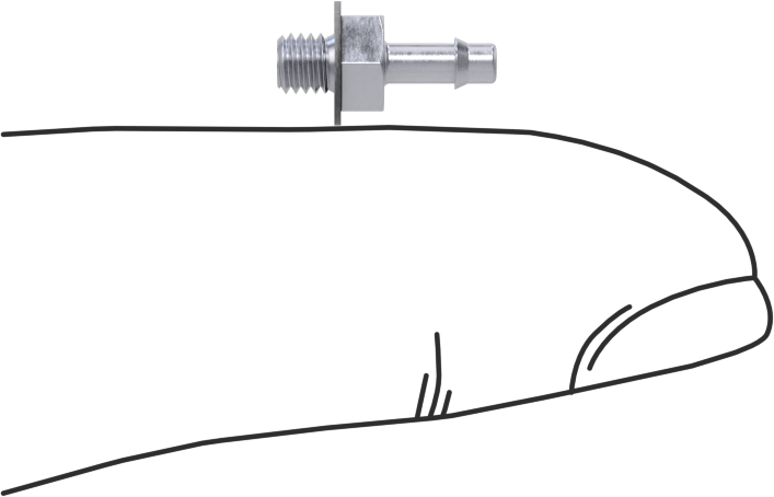 Pirinç Düşük Basınçlı Dikenli Boru Bağlantısı, Nikel Kaplı, Adaptör, 2 mm İç Çaplı Boru x M3 Erkek Dişli için