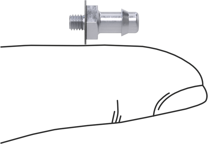 Pirinç Düşük Basınçlı Dikenli Boru Bağlantısı, Nikel Kaplı, Adaptör, 4 mm boru iç çapı x M3 erkek dişli