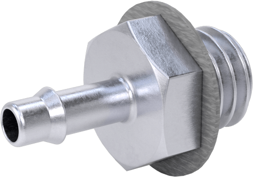 Pirinç Düşük Basınçlı Dikenli Boru Bağlantısı, Nikel Kaplı, Adaptör, 2 mm boru iç çapı x M5 erkek dişli için