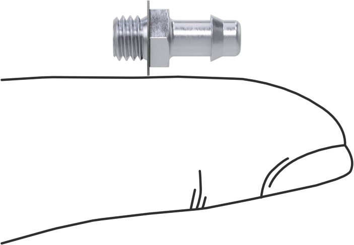Pirinç Düşük Basınçlı Dikenli Boru Bağlantısı, Nikel Kaplı, Adaptör, 4 mm Boru İç Çapı x M5 Erkek Dişli için