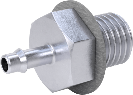 Pirinç Düşük Basınçlı Dikenli Boru Bağlantısı, Nikel Kaplı, Adaptör, 2 mm Boru İç Çapı x M6 Erkek Dişli için