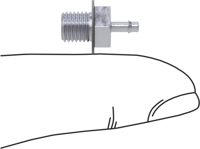 Pirinç Düşük Basınçlı Dikenli Boru Bağlantısı, Nikel Kaplı, Adaptör, 2 mm Boru İç Çapı x M6 Erkek Dişli için