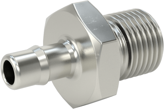 Pirinç Düşük Basınçlı Dikenli Boru Bağlantısı, Nikel Kaplı, Adaptör, 4 mm Boru İç Çapı x M8 Erkek Dişli için