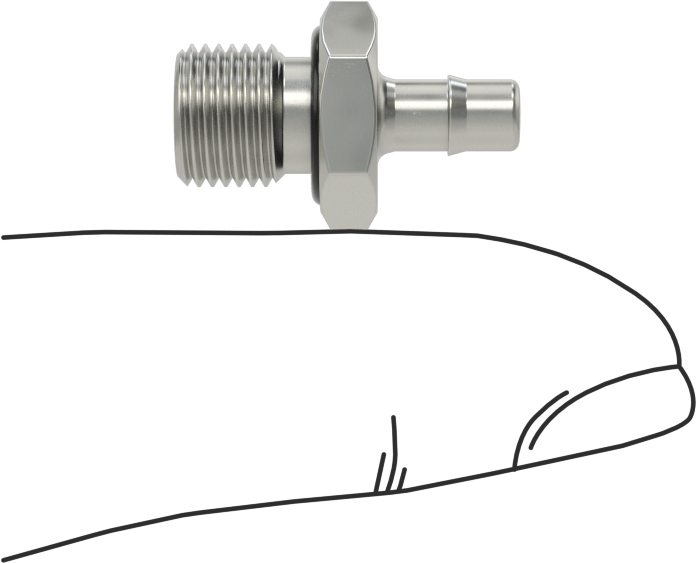 Pirinç Düşük Basınçlı Dikenli Boru Bağlantısı, Nikel Kaplı, Adaptör, 4 mm Boru İç Çapı x M8 Erkek Dişli için