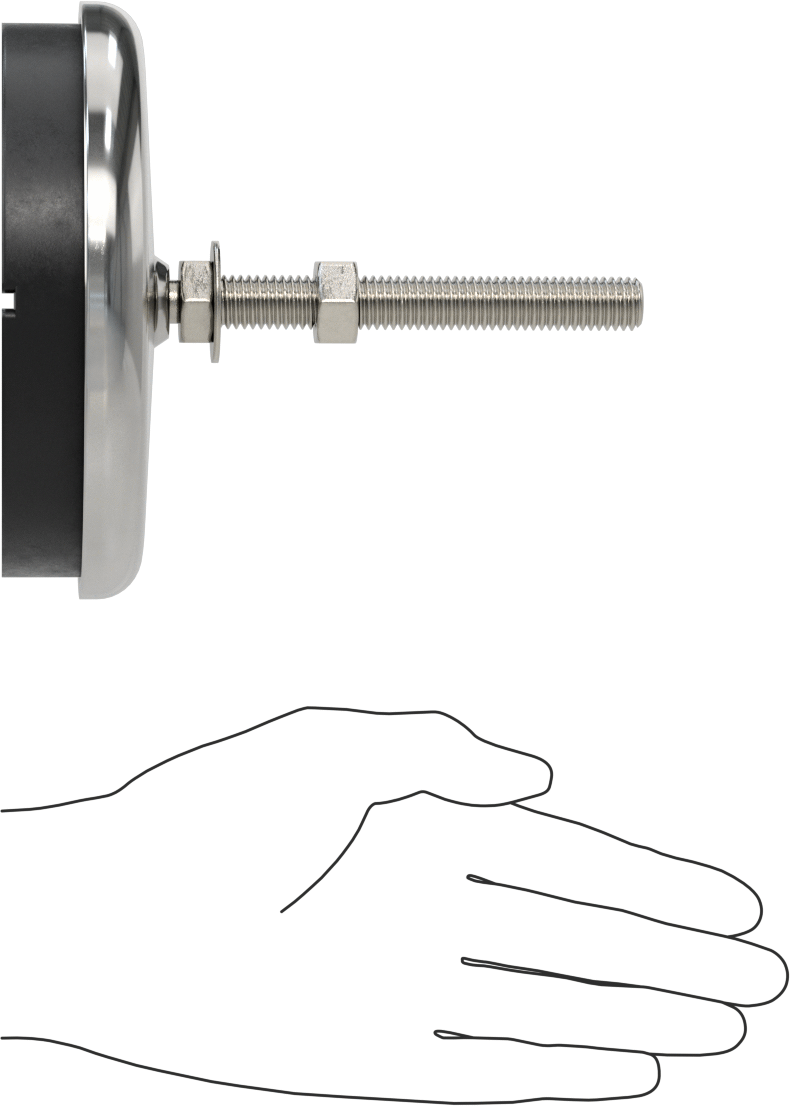 Buna-N Yastıklı 304 Paslanmaz Çelik Döner Seviyeleme Montaj Parçası, Titreşim Sönümleme, 4“ Uzunlukta 1/2”-13 Saplama, 3000 lb. Kapasite