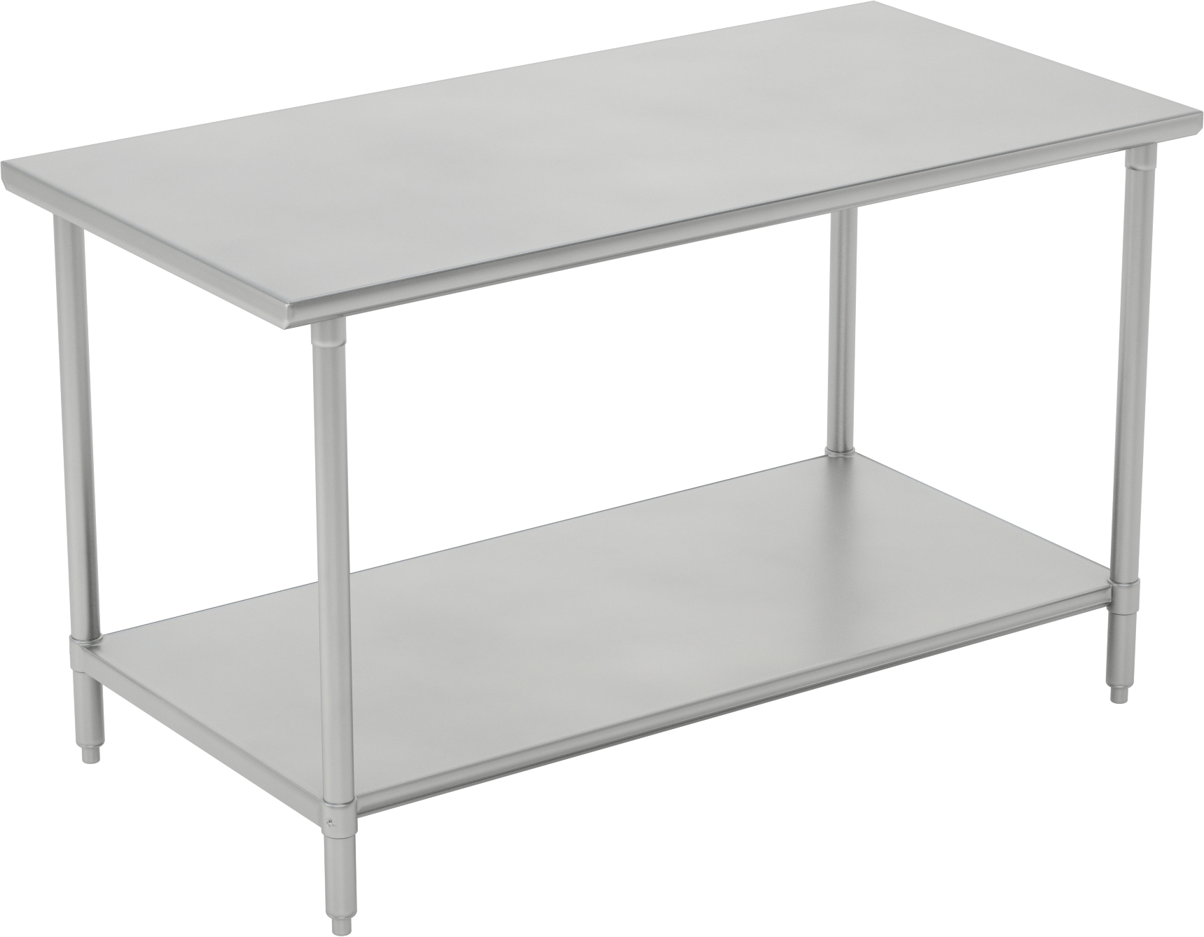 Paslanmaz Çelik Masa, Raflı, Sabit, 36“ Yükseklik x 60” Genişlik x 30" Derinlik