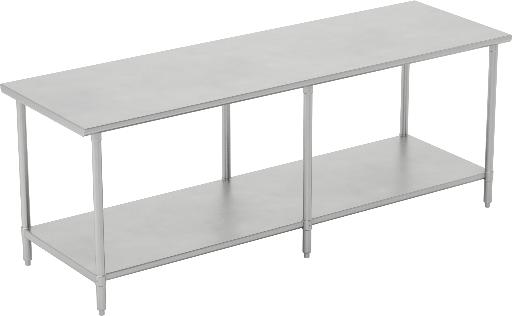 Paslanmaz Çelik Masa, Raflı, Sabit, 36“ Yükseklik x 96” Genişlik x 30" Derinlik