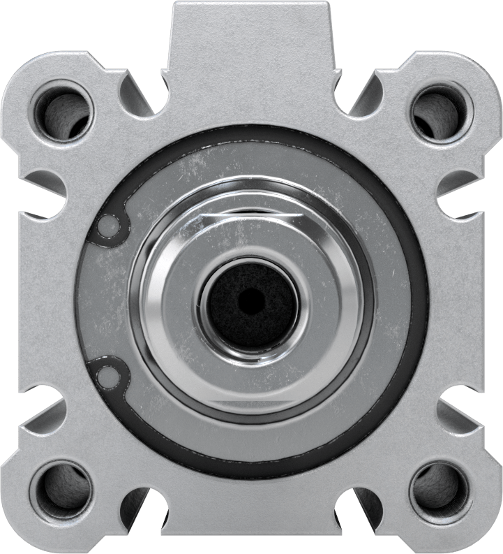 Esnek Montajlı Hava Silindiri, Çift Etkili, 1-1/4" Delik Boyutu, 1,77 inç Genişlik, 1-1/4" Strok