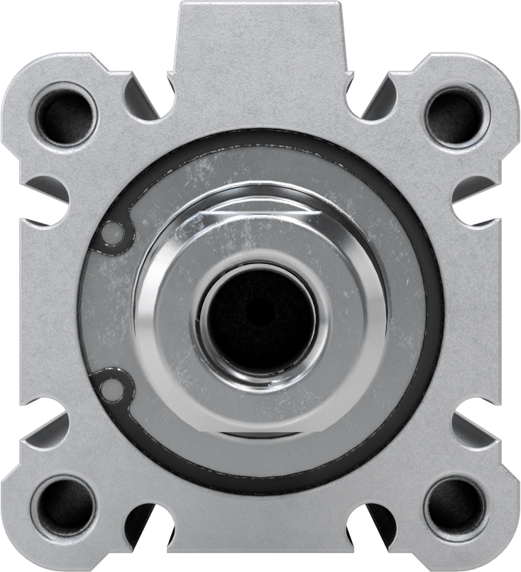 Esnek Montajlı Hava Silindiri, Çift Etkili, 1-1/4" Delik Boyutu, 1,77 inç Genişlik, 2-1/2" Strok