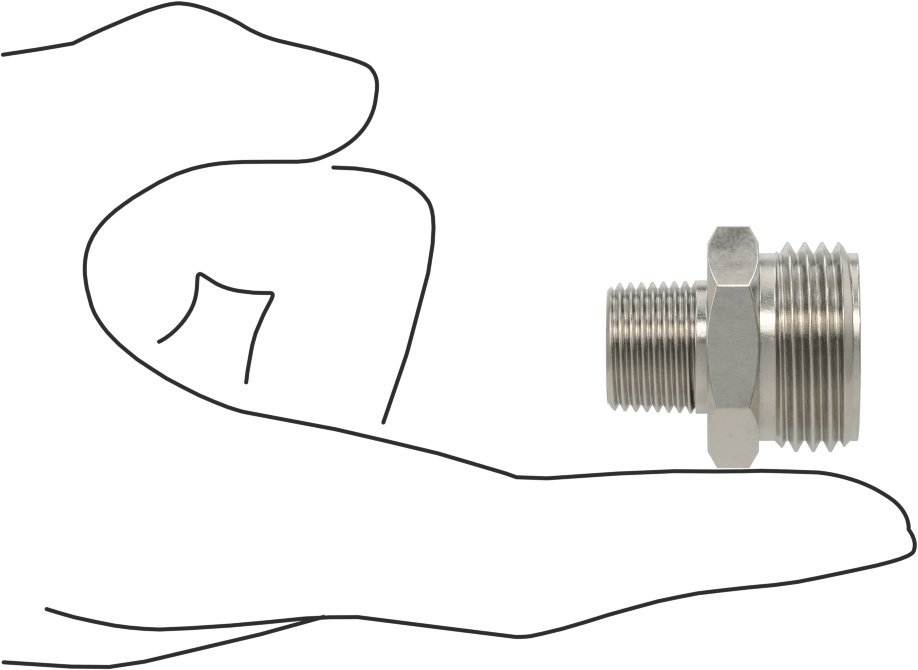 303 Paslanmaz Çelik Bahçe Hortumu Bağlantı Parçası, Düz Adaptör, 3/4 GHT Erkek x 3/8 NPT Erkek