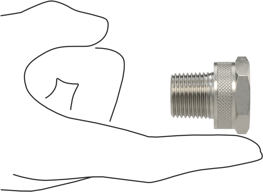 303 Paslanmaz Çelik Bahçe Hortumu Bağlantı Parçası, Düz Adaptör, 3/4 GHT Dişi x 1/2 NPT Erkek