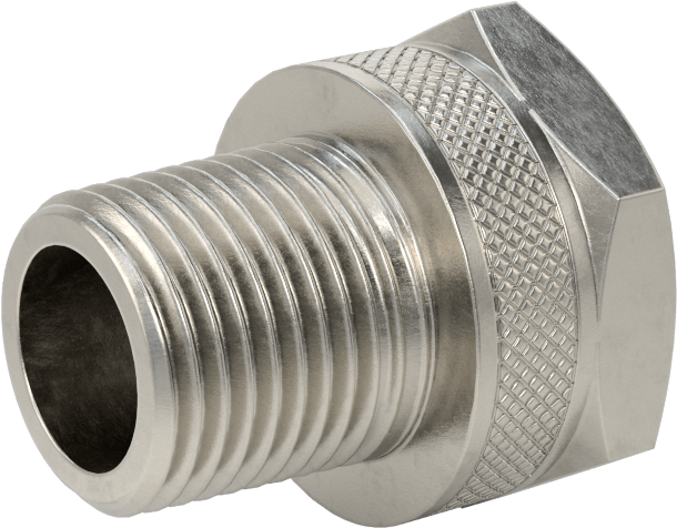 303 Paslanmaz Çelik Bahçe Hortumu Bağlantı Parçası, Düz Adaptör, 3/4 GHT Dişi x 1/2 NPT Erkek