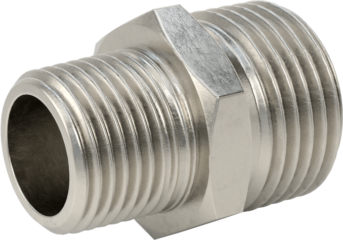 303 Paslanmaz Çelik Bahçe Hortumu Bağlantı Parçası, Düz Adaptör, 3/4 GHT Erkek x 1/2 NPT Erkek