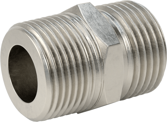 303 Paslanmaz Çelik Bahçe Hortumu Bağlantı Parçası, Düz Adaptör, 3/4 GHT Erkek x 3/4 NPT Erkek
