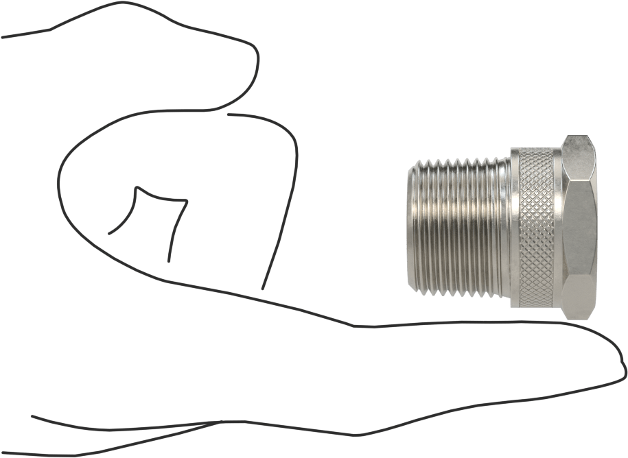 303 Paslanmaz Çelik Bahçe Hortumu Bağlantı Parçası, Düz Adaptör, 3/4 GHT Dişi x 3/4 NPT Erkek