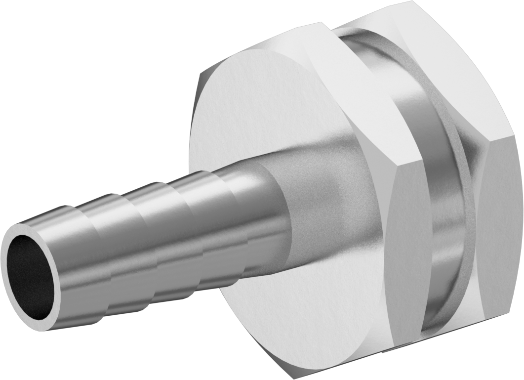 303 Paslanmaz Çelik Bahçe Hortumu Bağlantı Parçası, Düz Adaptör, 10 mm hortum iç çapı x 3/4 GHT dişi için