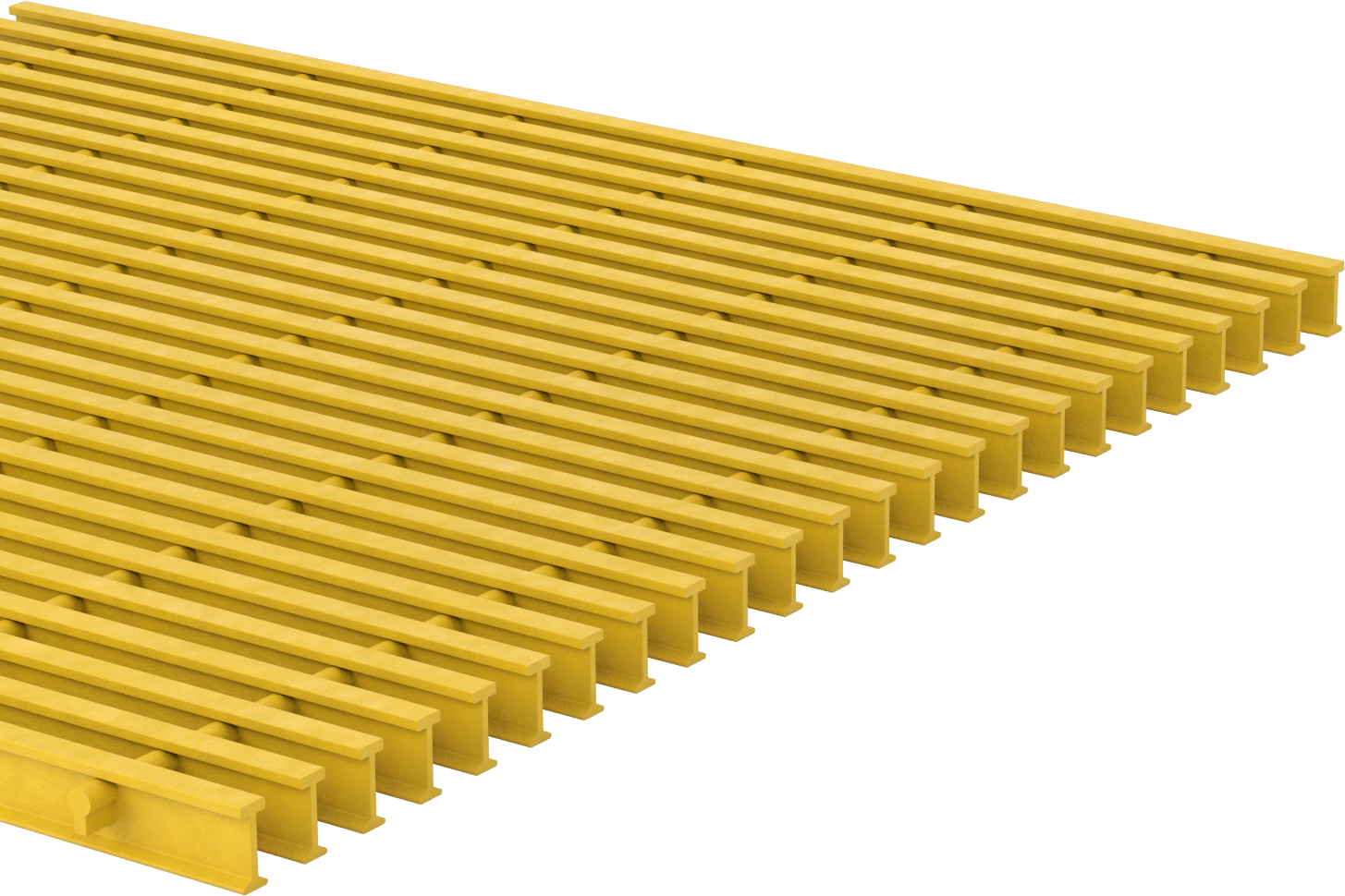 Fiberglas Çubuk Izgara, 1-1/2“ x 19/32” Yatak Çubuğu, 3' Genişlik