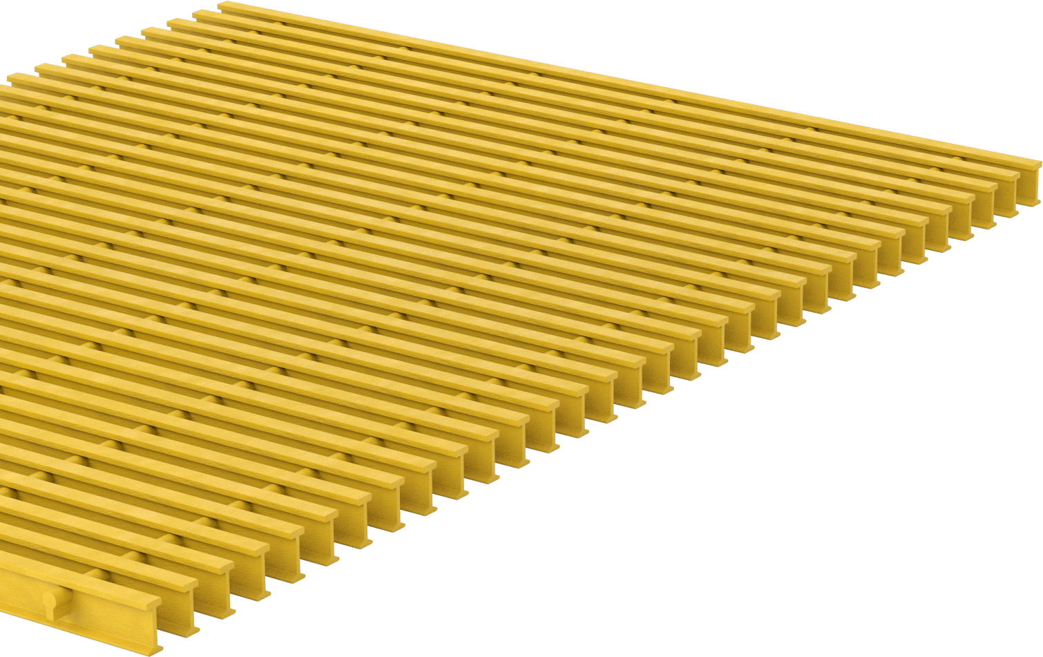 Fiberglas Çubuk Izgara, 1-1/2“ x 19/32” Yatak Çubuğu, 4' Genişlik