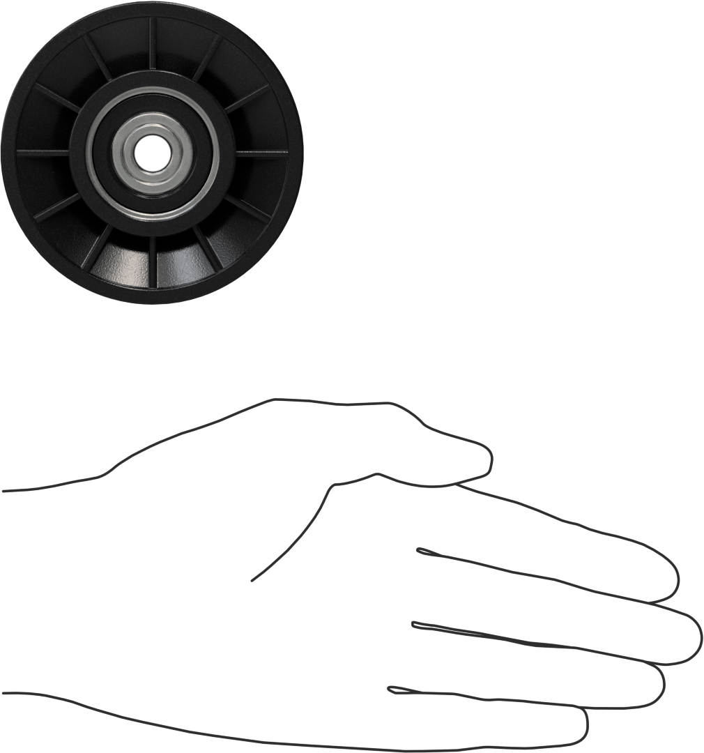 Idler Pulley, for 5L, B, BX V-Belts, 3.1" OD, for 3/8" Shaft Diameter