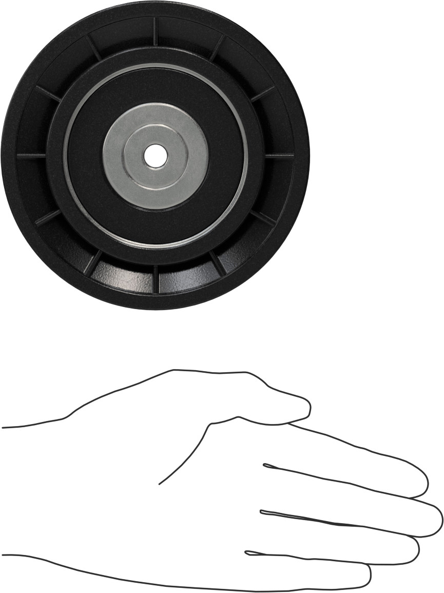 Idler Pulley, for 5L, B, BX V-Belts, 5" OD, for 3/8" Shaft Diameter