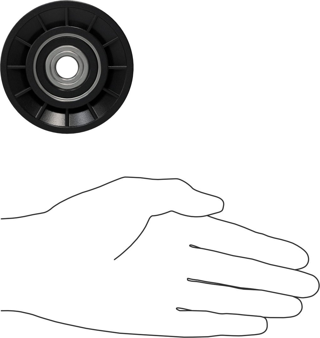 Idler Pulley, for 4L, A, Ax V-Belts, 3" OD, for 1/2" Shaft Diameter