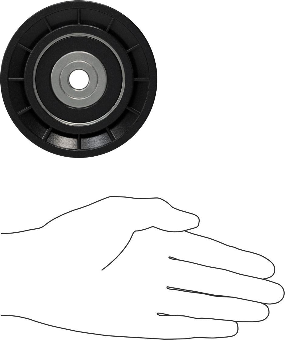 Idler Pulley, for 4L, A, Ax V-Belts, 4" OD, for 1/2" Shaft Diameter