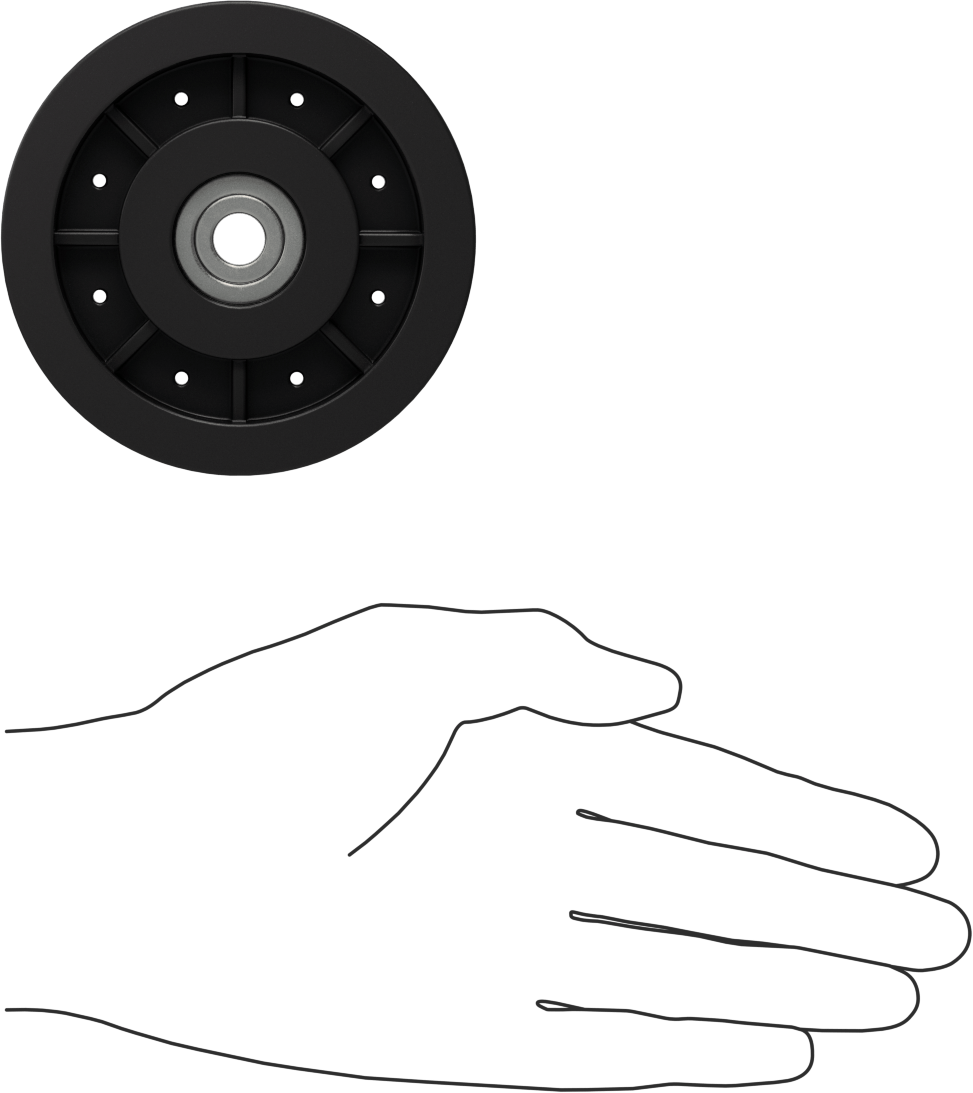 Idler Pulley, for 13/16" Wide Flat-Belt and 3/8" Shaft Diameter, 3-1/2" OD