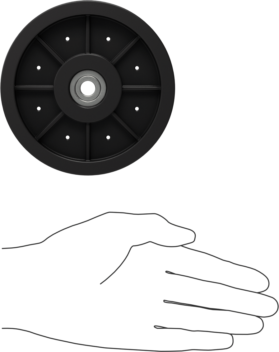 Idler Pulley, for 29/32" Wide Flat-Belt and 3/8" Shaft Diameter, 4-1/2" OD
