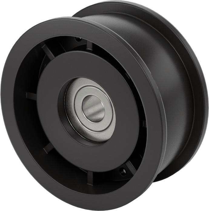 Idler Pulley, for 13/16" Wide Flat-Belt and 3/8" Shaft Diameter, 2.8" OD