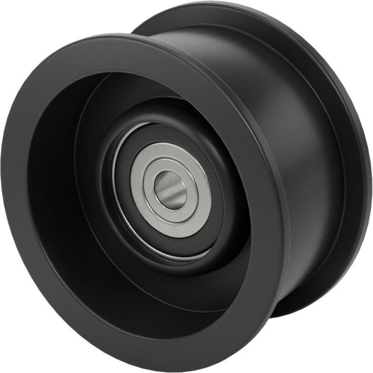 Idler Pulley, for 1-1/8" Wide Flat-Belt and 3/8" Shaft Diameter, 3.4" OD