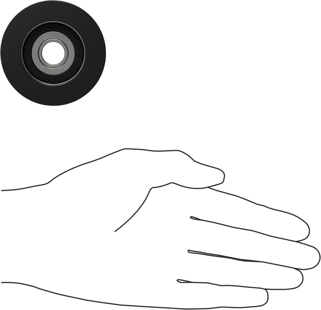Idler Pulley, for 7/8" Wide Flat-Belt and 1/2" Shaft Diameter, 2.4" OD