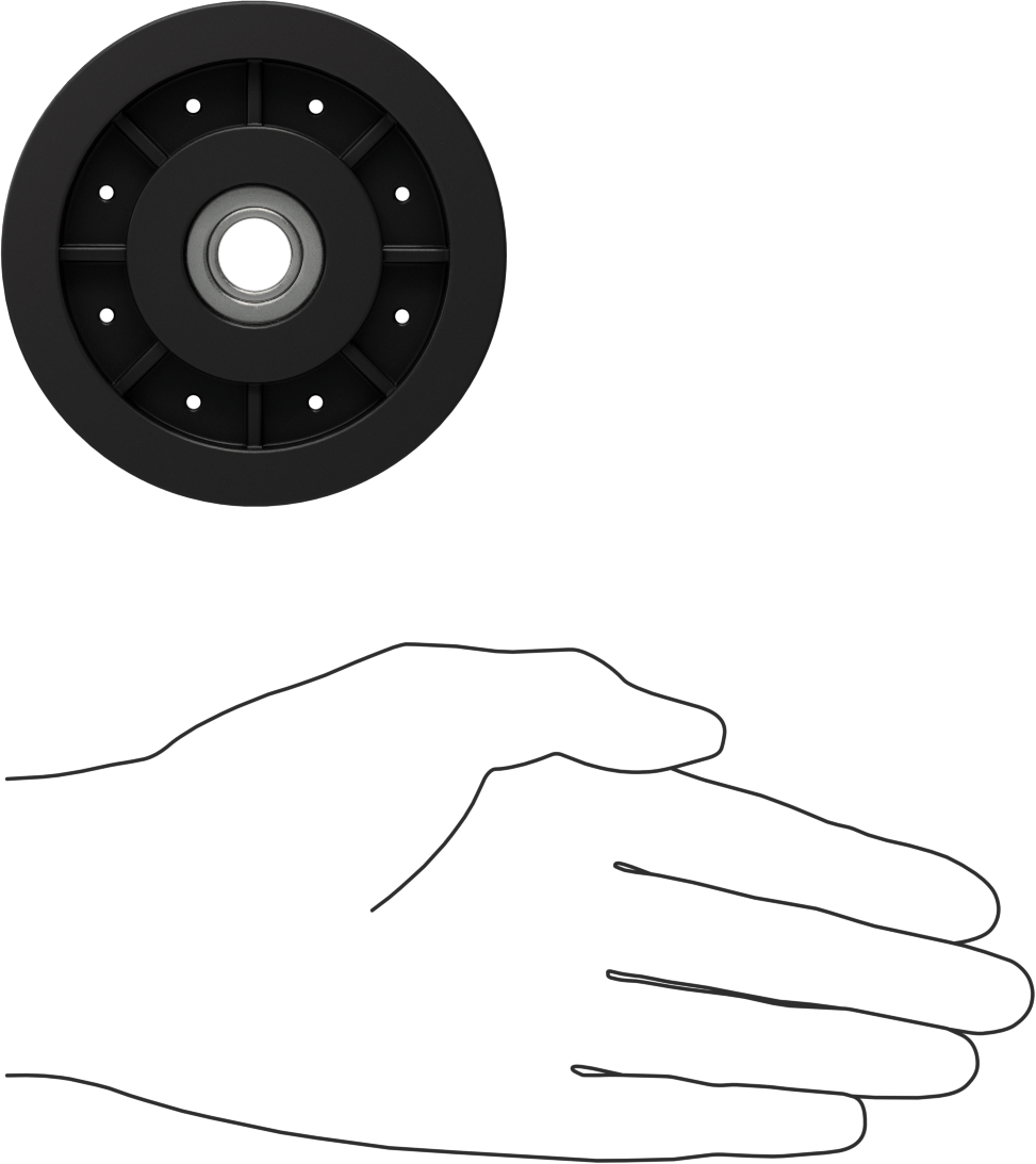 Idler Pulley, for 13/16" Wide Flat-Belt and 1/2" Shaft Diameter, 3-1/2" OD