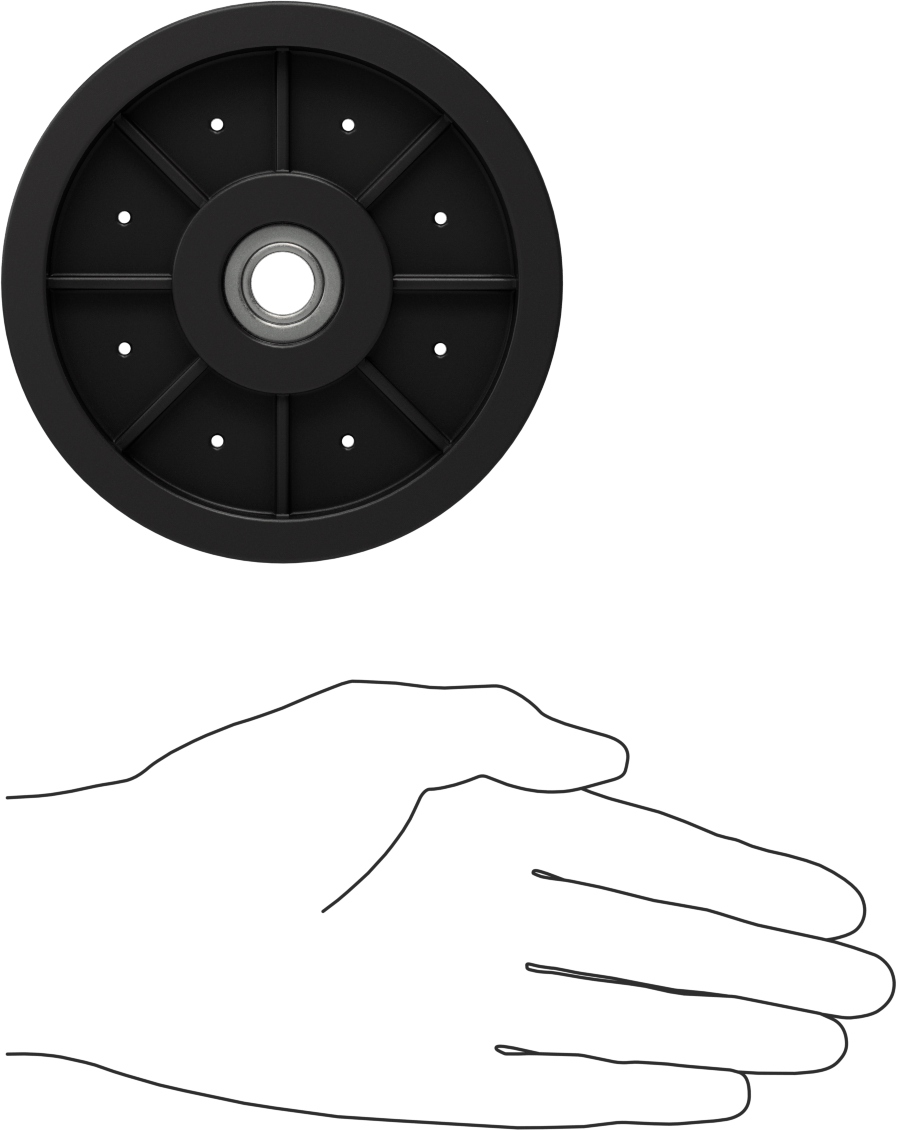 Idler Pulley, for 29/32" Wide Flat-Belt and 1/2" Shaft Diameter, 4-1/2" OD