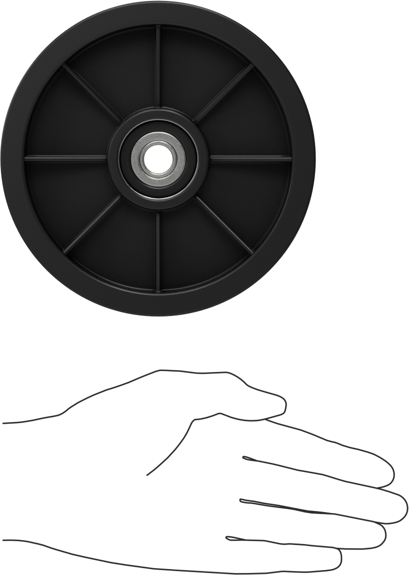 Idler Pulley, for 7/8" Wide Flat-Belt and 1/2" Shaft Diameter, 5.6" OD