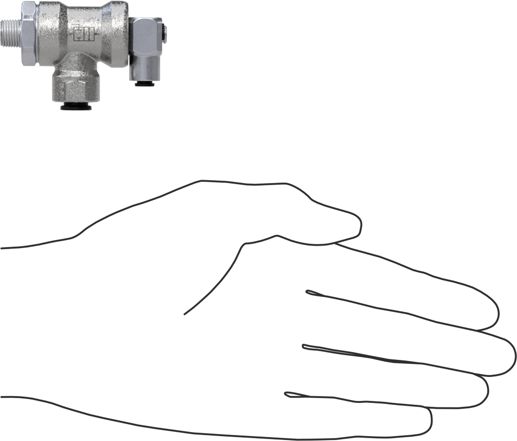 Güvenlik Kapatmalı Hava Yön Kontrol Vanası, Yaylı Geri Dönüş ile, 4-Way, 2 Port, 1/4" Boru Dış Çapı x 1/8 NPT