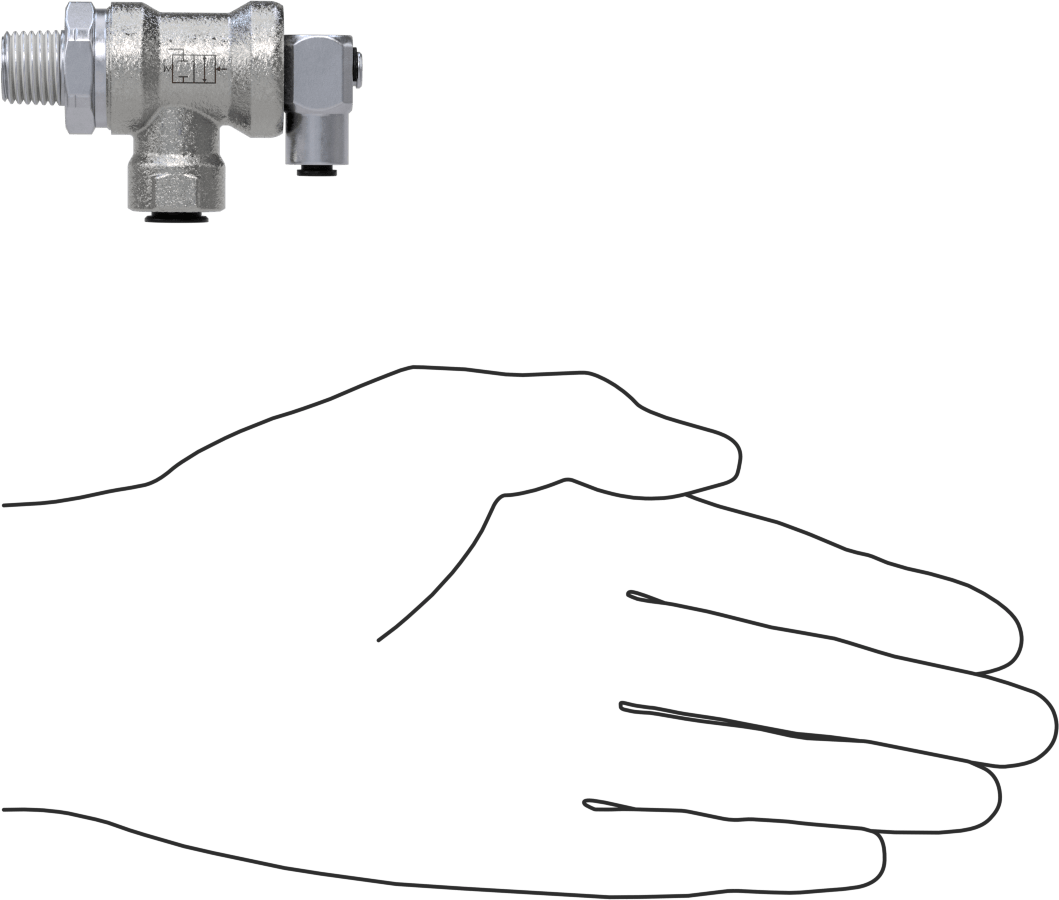 Güvenlik Kapatmalı Hava Yön Kontrol Vanası, Yaylı Geri Dönüş ile, 4-Way, 2 Port, 1/4" Boru Dış Çapı x 1/4 NPT