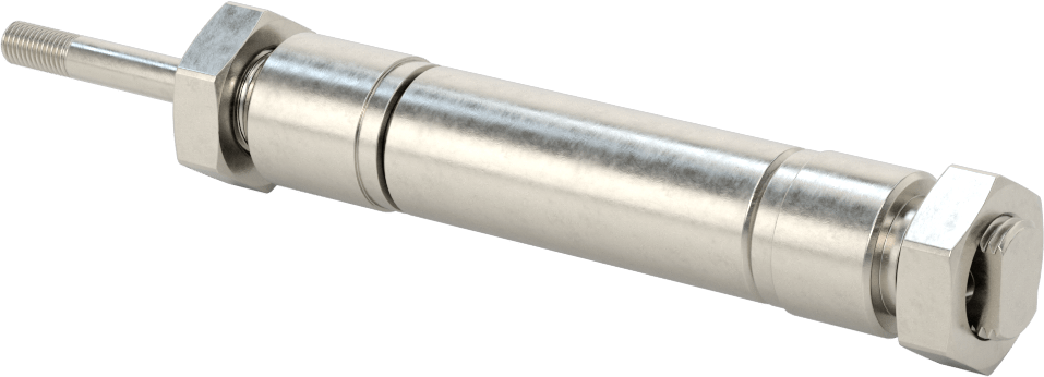 Yıkanabilir Yuvarlak Gövde Hava Silindiri, Evrensel Montaj, 3/4" Delik Boyutu, 1" Strok Uzunluğu
