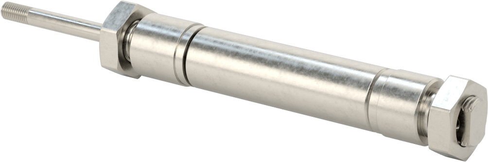 Yıkanabilir Yuvarlak Gövde Hava Silindiri, Evrensel Montaj, 3/4" Delik Boyutu, 1-1/2" Strok Uzunluğu