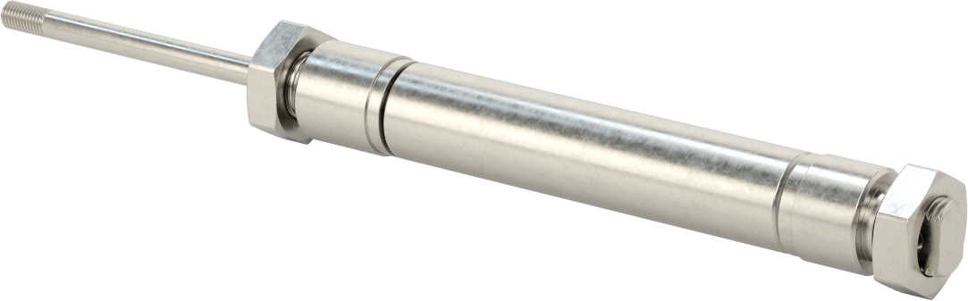 Yıkanabilir Yuvarlak Gövde Hava Silindiri, Evrensel Montaj, 3/4" Delik Boyutu, 2-1/2" Strok Uzunluğu