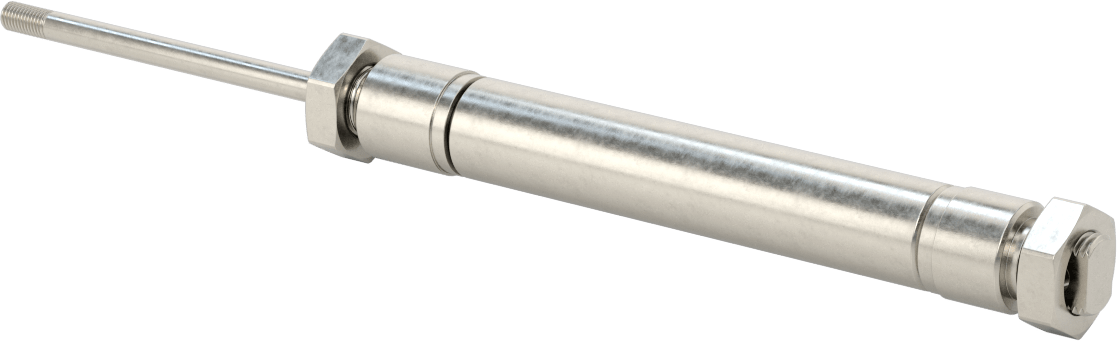 Yıkanabilir Yuvarlak Gövde Hava Silindiri, Evrensel Montaj, 3/4" Delik Boyutu, 3" Strok Uzunluğu