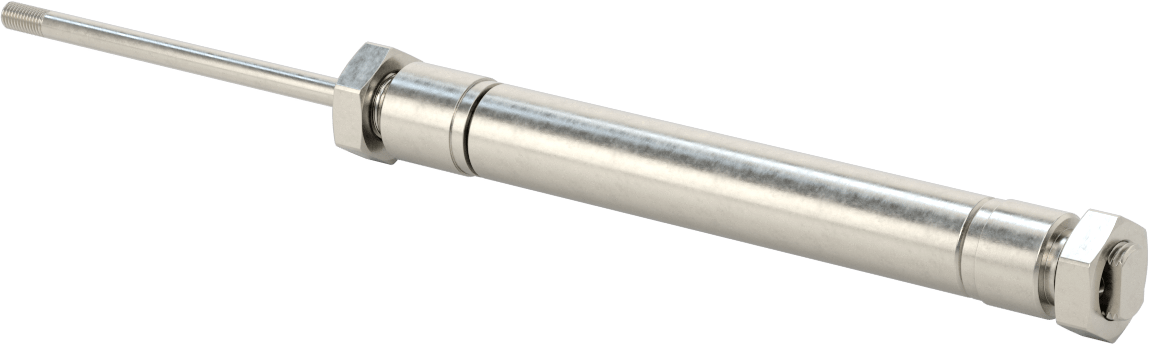 Yıkanabilir Yuvarlak Gövde Hava Silindiri, Evrensel Montaj, 3/4" Delik Boyutu, 3-1/2" Strok Uzunluğu