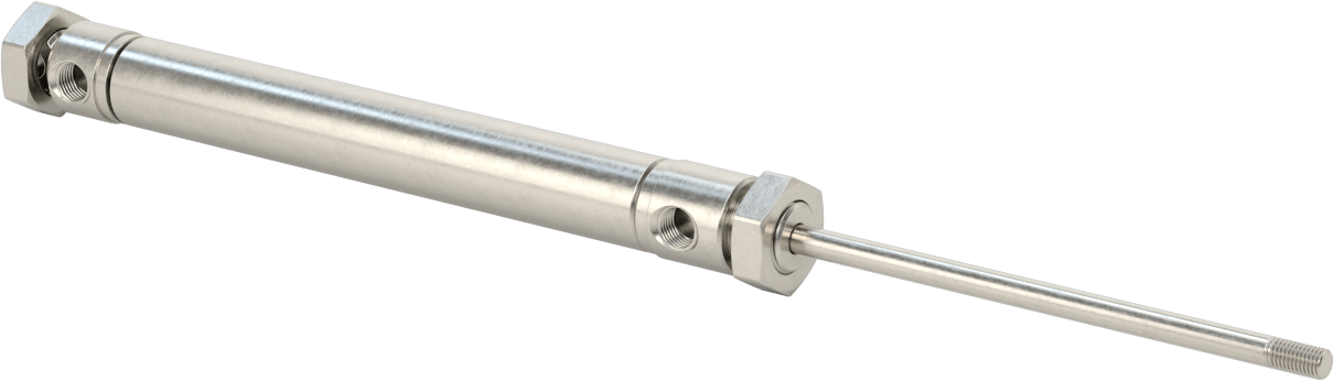 Yıkanabilir Yuvarlak Gövde Hava Silindiri, Evrensel Montaj, 3/4" Delik Boyutu, 4-1/2" Strok Uzunluğu
