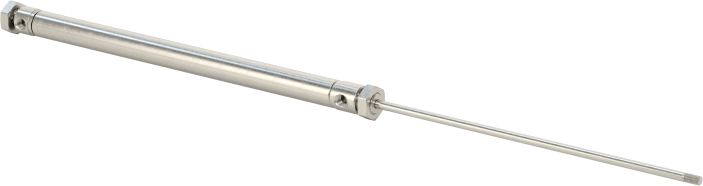 Yıkanabilir Yuvarlak Gövde Hava Silindiri, Evrensel Montaj, 3/4" Delik Boyutu, 10" Strok Uzunluğu