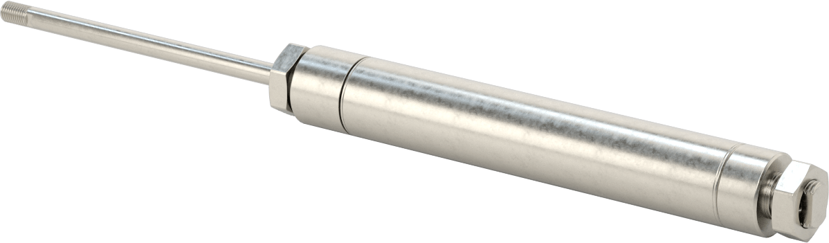 Yıkanabilir Yuvarlak Gövde Hava Silindiri, Evrensel Montaj, 1-1/16" Delik Boyutu, 4-1/2" Strok Uzunluğu