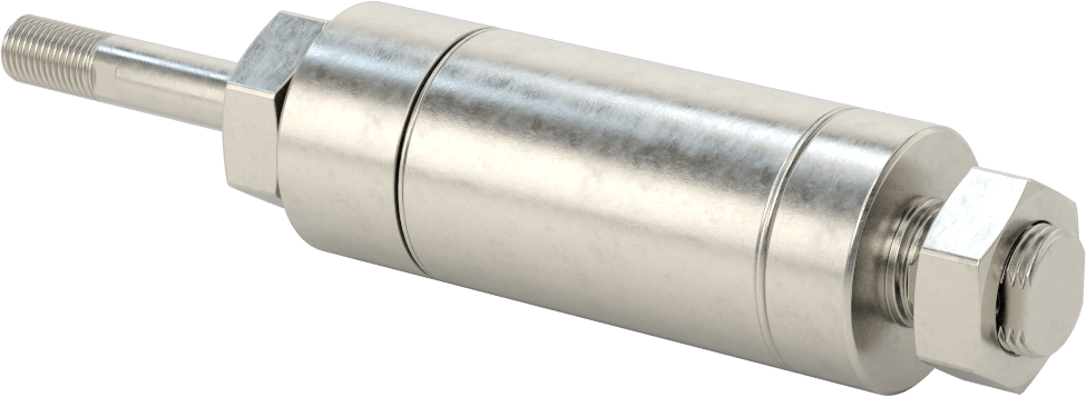 Yıkanabilir Yuvarlak Gövde Hava Silindiri, Evrensel Montaj, 1-1/2" Delik Çapı, 1" Strok Uzunluğu