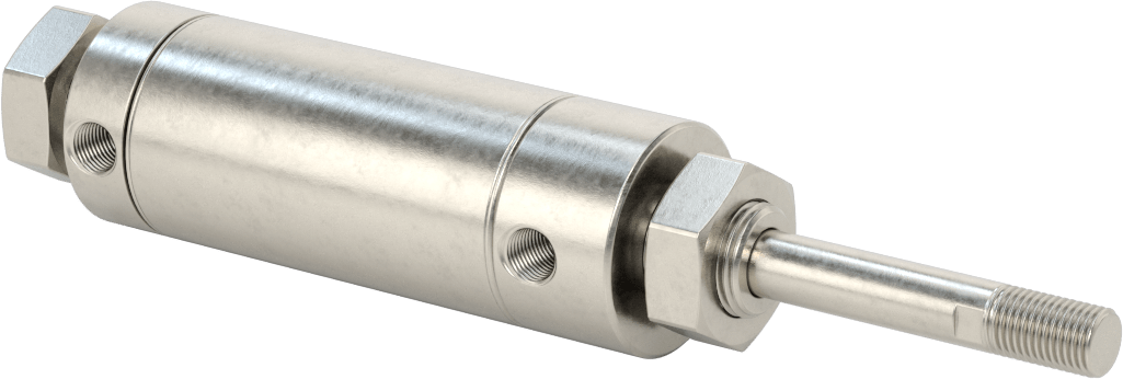 Yıkanabilir Yuvarlak Gövde Hava Silindiri, Evrensel Montaj, 1-1/2" Delik Çapı, 1-1/2" Strok Uzunluğu