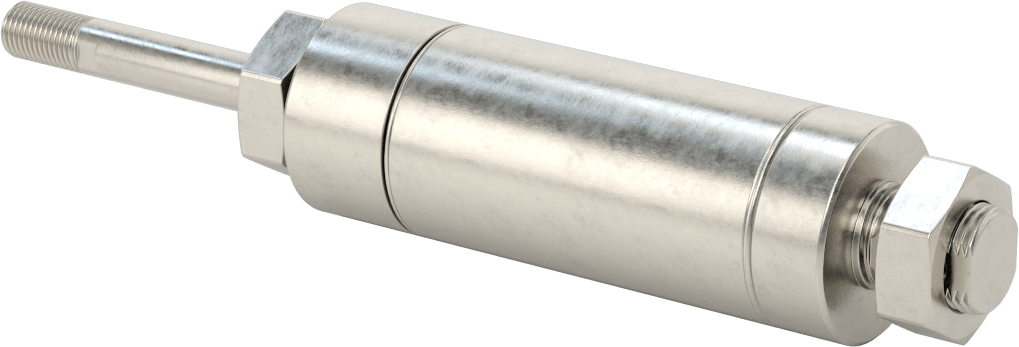Yıkanabilir Yuvarlak Gövde Hava Silindiri, Evrensel Montaj, 1-1/2" Delik Çapı, 1-1/2" Strok Uzunluğu