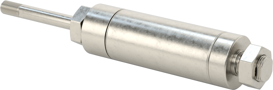 Yıkanabilir Yuvarlak Gövde Hava Silindiri, Evrensel Montaj, 1-1/2" Delik Çapı, 2" Strok Uzunluğu