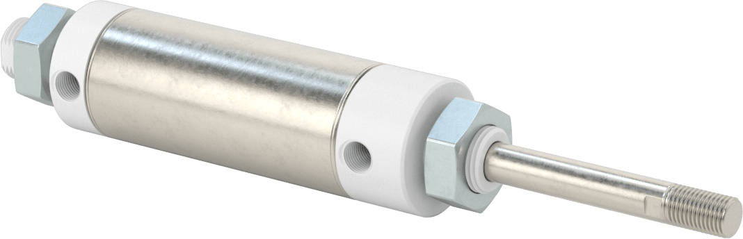 Yıkanabilir Yuvarlak Gövde Hava Silindiri, Sensör Hazır, 1-1/2" Delik Çapı, 2" Strok Uzunluğu